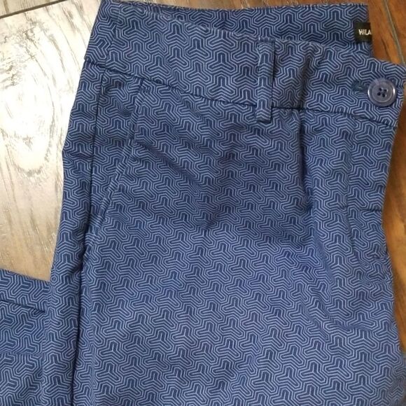 Hilary Radley Blue Abstract Slacks - Picture 2 of 6